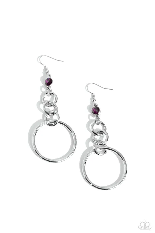 Paparazzi Earring ~ Glitzy Gesture - Purple