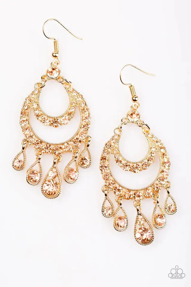 Paparazzi Earring ~ Hollywood Hottie - Gold