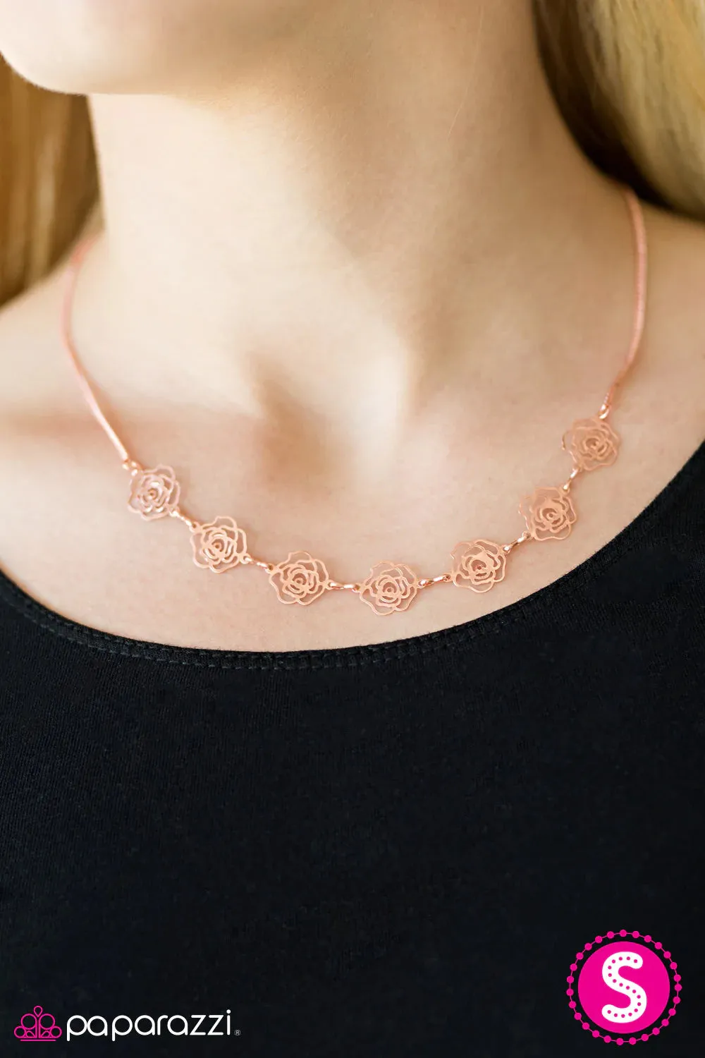 Paparazzi Necklace ~ A Rare Rose - Copper