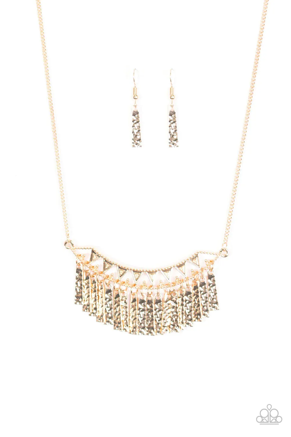 Paparazzi Necklace ~ Terrifically Triassic - Gold