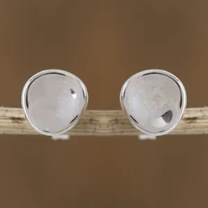 Parabolic Shine Modern Sterling Silver Stud Earrings from Mexico