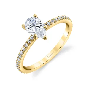 Pear Cut Classic Engagement Ring - Adorlee 18k Gold Yellow