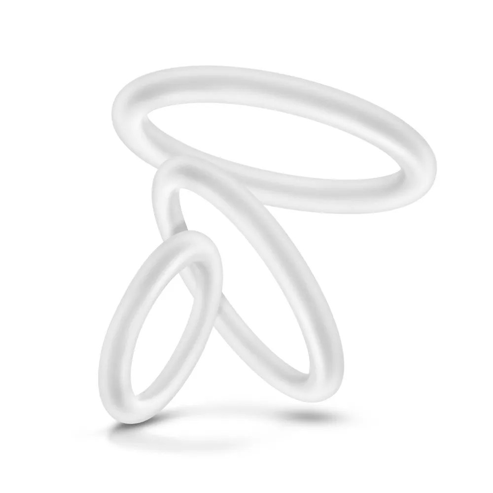 Performance By Blush® | VS4: Glow In The Dark White Penis Ring Set (3-Sizes) - Made with Puria™ Silicone