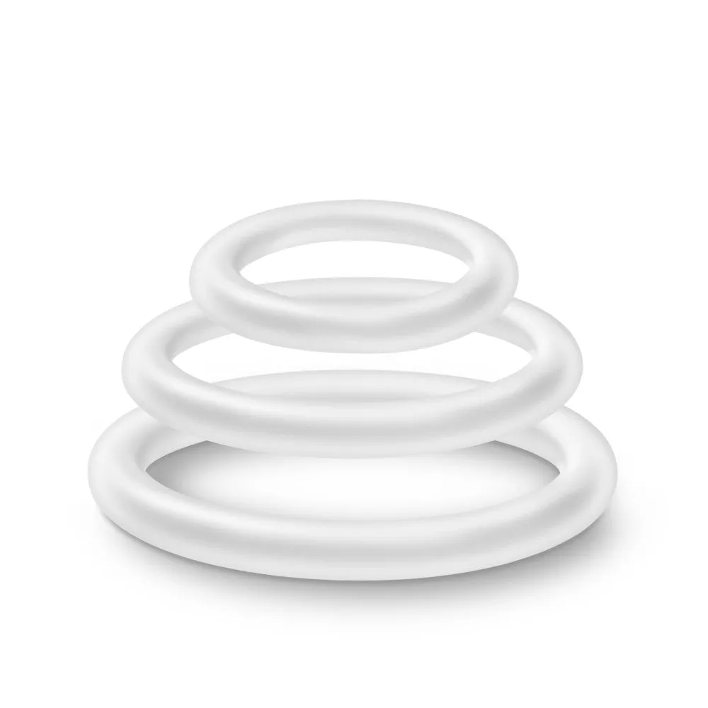 Performance By Blush® | VS4: Glow In The Dark White Penis Ring Set (3-Sizes) - Made with Puria™ Silicone