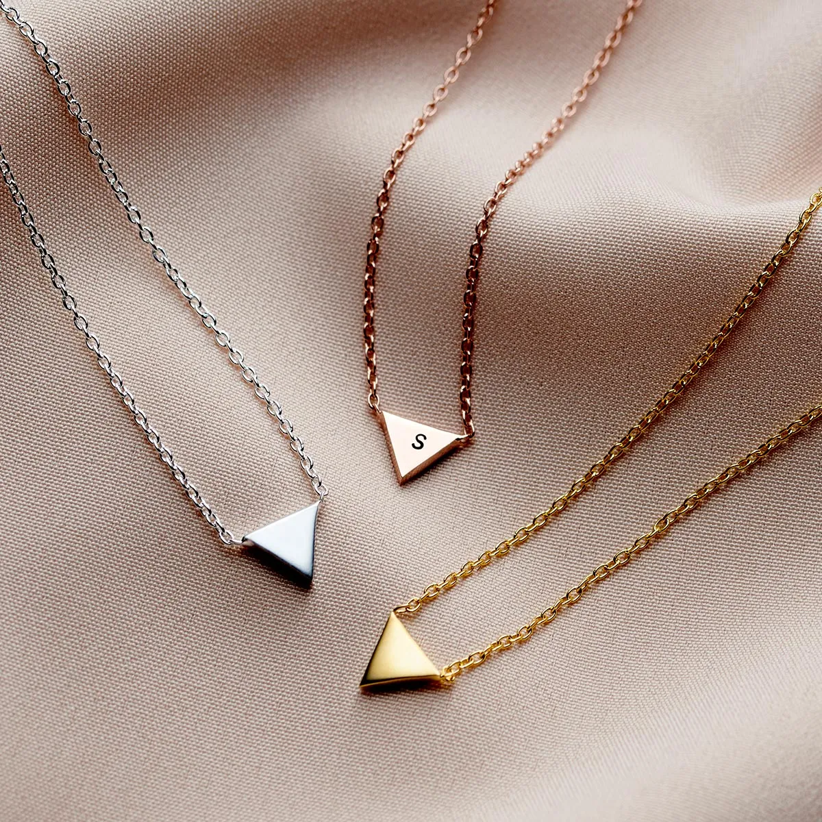 Personalised Mini Triangle Necklace