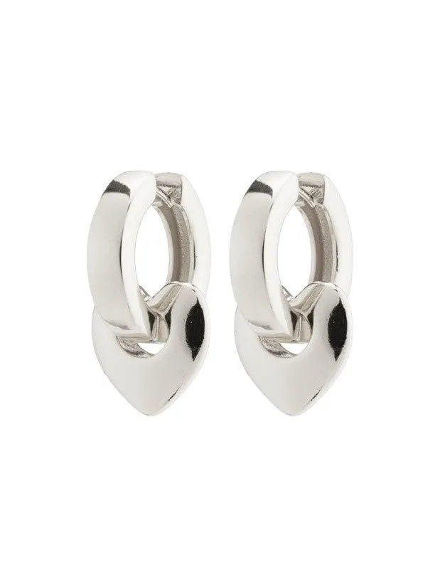 PILGRIM Wave Chunky Hoop Heart Earrings