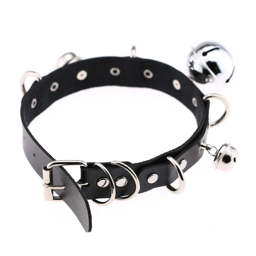 Pleather Cat Bell Collar