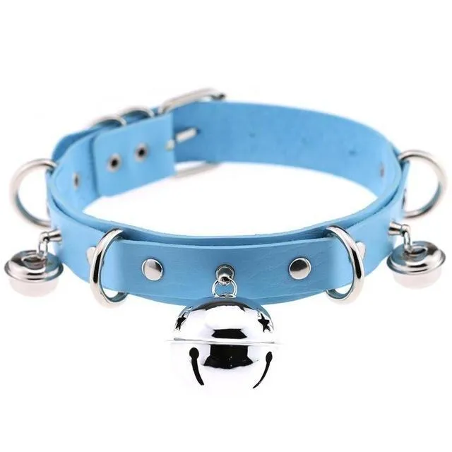 Pleather Cat Bell Collar