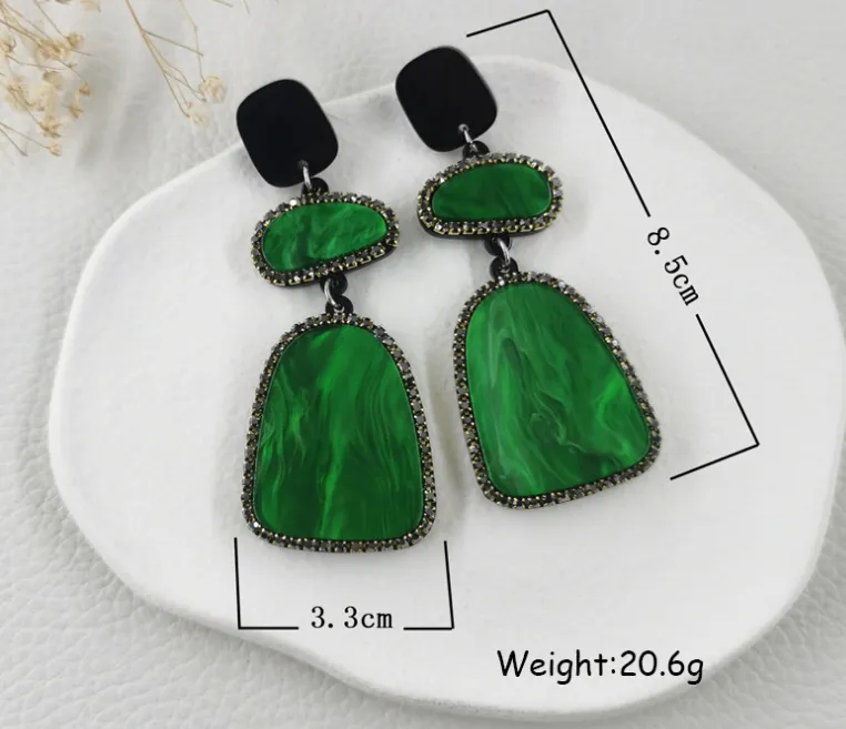 Pre Order:  Exaggerated Geometric Acrylic Pendant Earrings