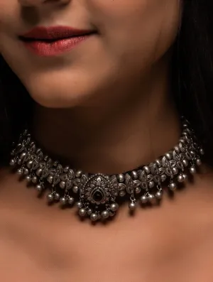 Pure Silver Traditional Maharashtrian Choker - Belpan Teek