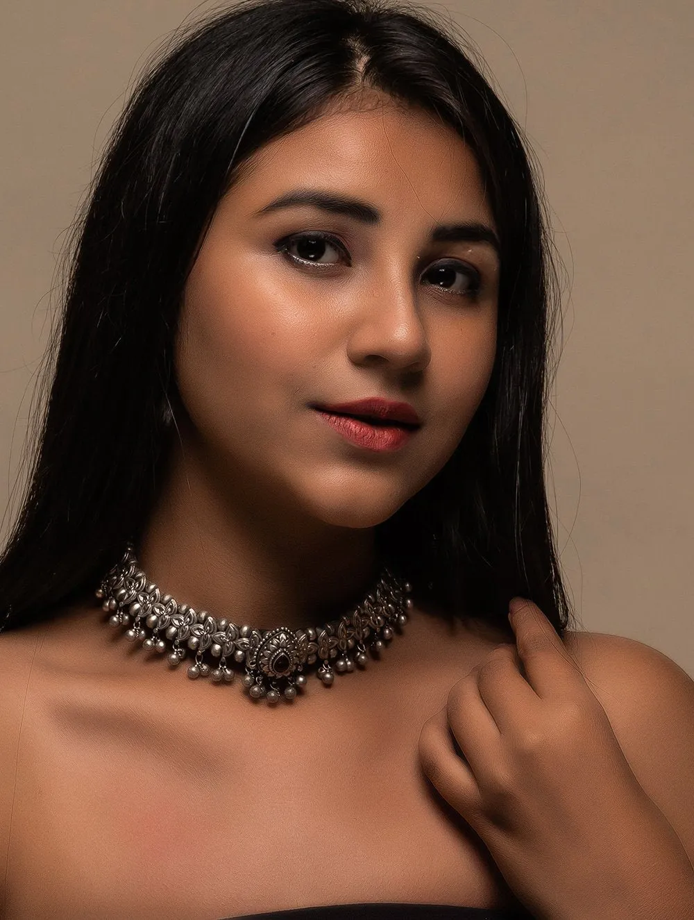 Pure Silver Traditional Maharashtrian Choker - Belpan Teek