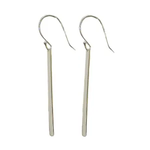 "Lollipop" Gold-Dipped Plain Bar Drop Earrings