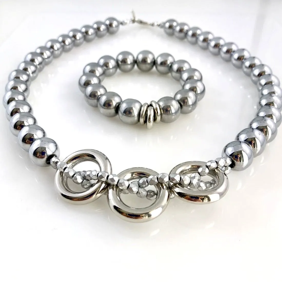 "Steel Heart" Bracelet Set