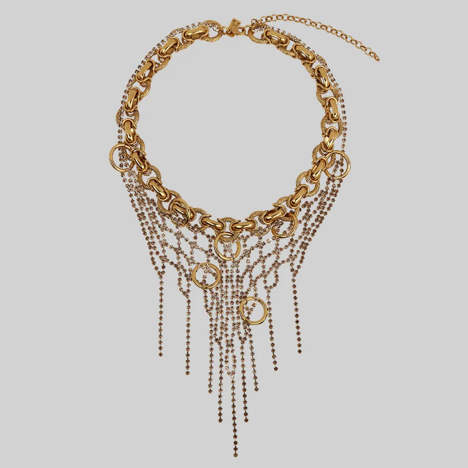 RESTLESS. Pierced Dazzle Chain Collar - Gold