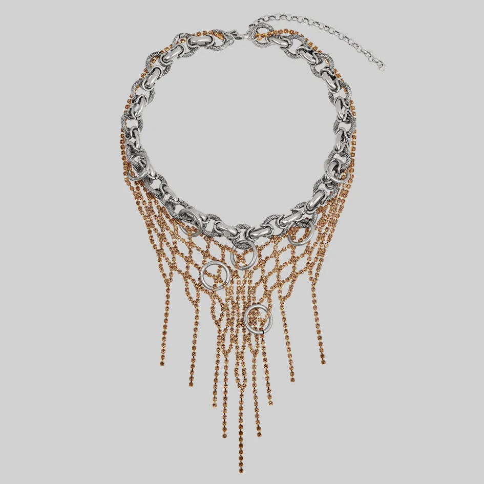 RESTLESS. Pierced Dazzle Chain Collar - Silver