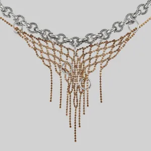 RESTLESS. Pierced Dazzle Chain Collar - Silver