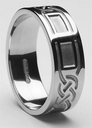 Retired Mens Silver Celtic Wedding Rings MS-WED285