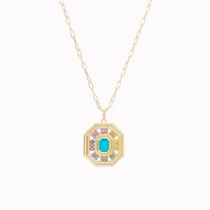 Revival Nouveau Rainbow Sapphire & Turquoise Necklace