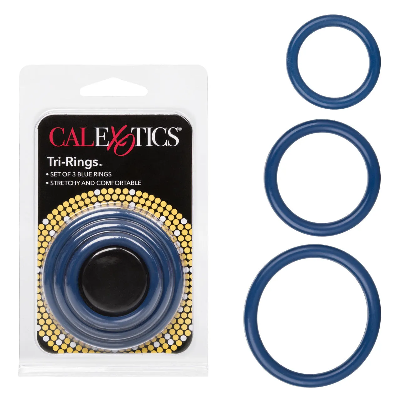 Rings! Tri Rings Cock Ring Set (3 Piece Set) - Blue