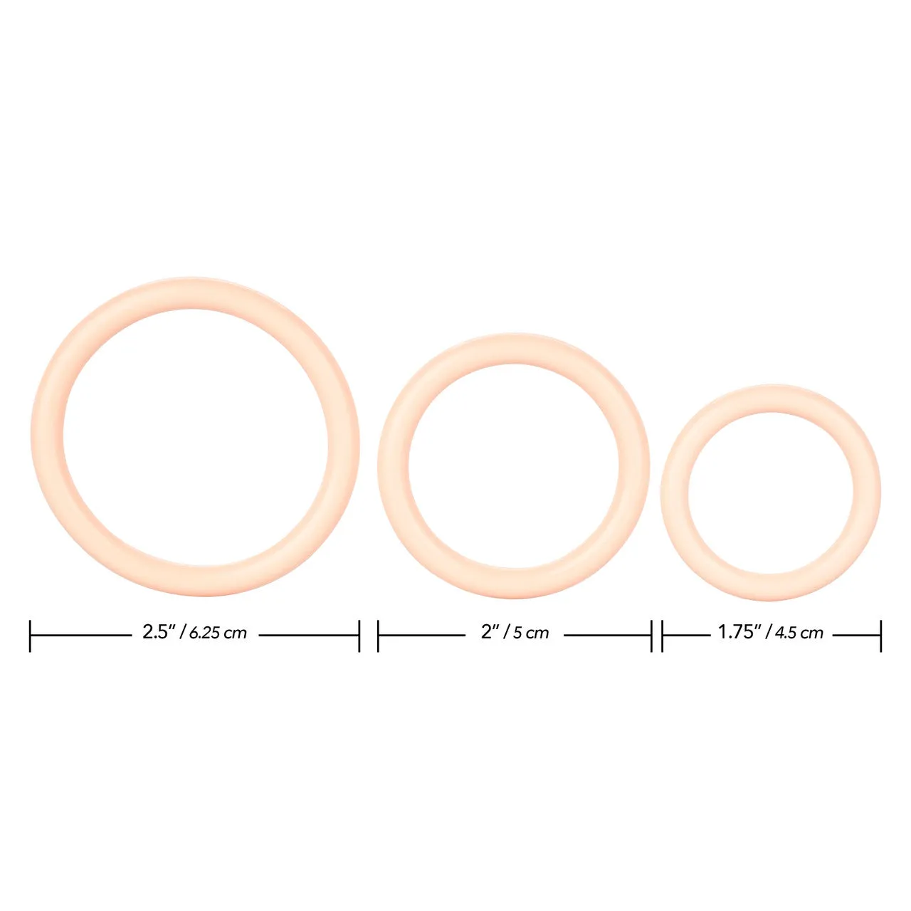 Rings! Tri Rings Cock Ring Set (3 Piece Set) - Vanilla