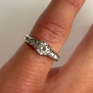 Roset Platinum Moissanite Engagement Ring