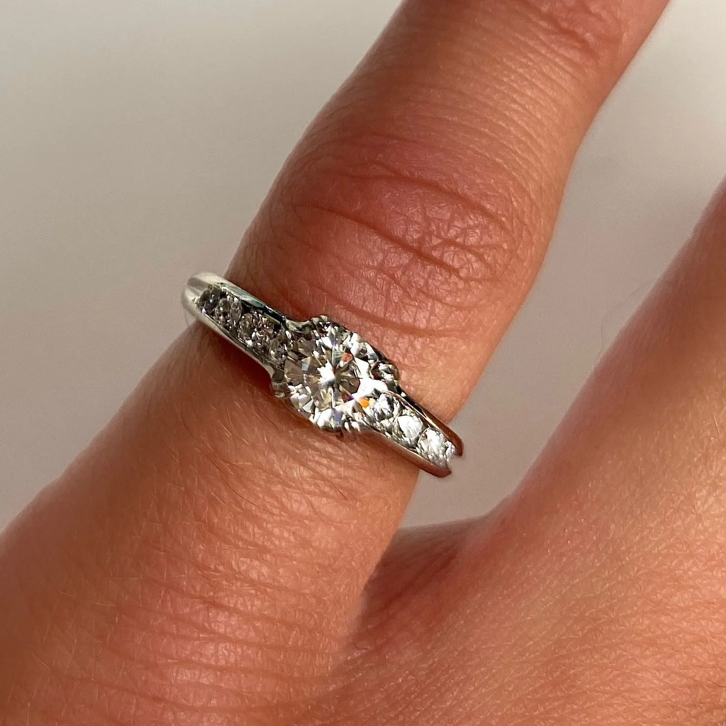 Roset Platinum Moissanite Engagement Ring