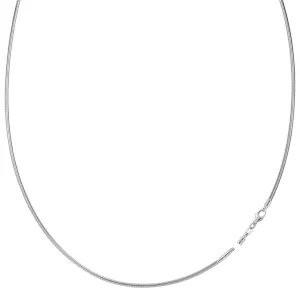 Round Omega Chain Necklace With Screw Off Lock In 14k White Gold