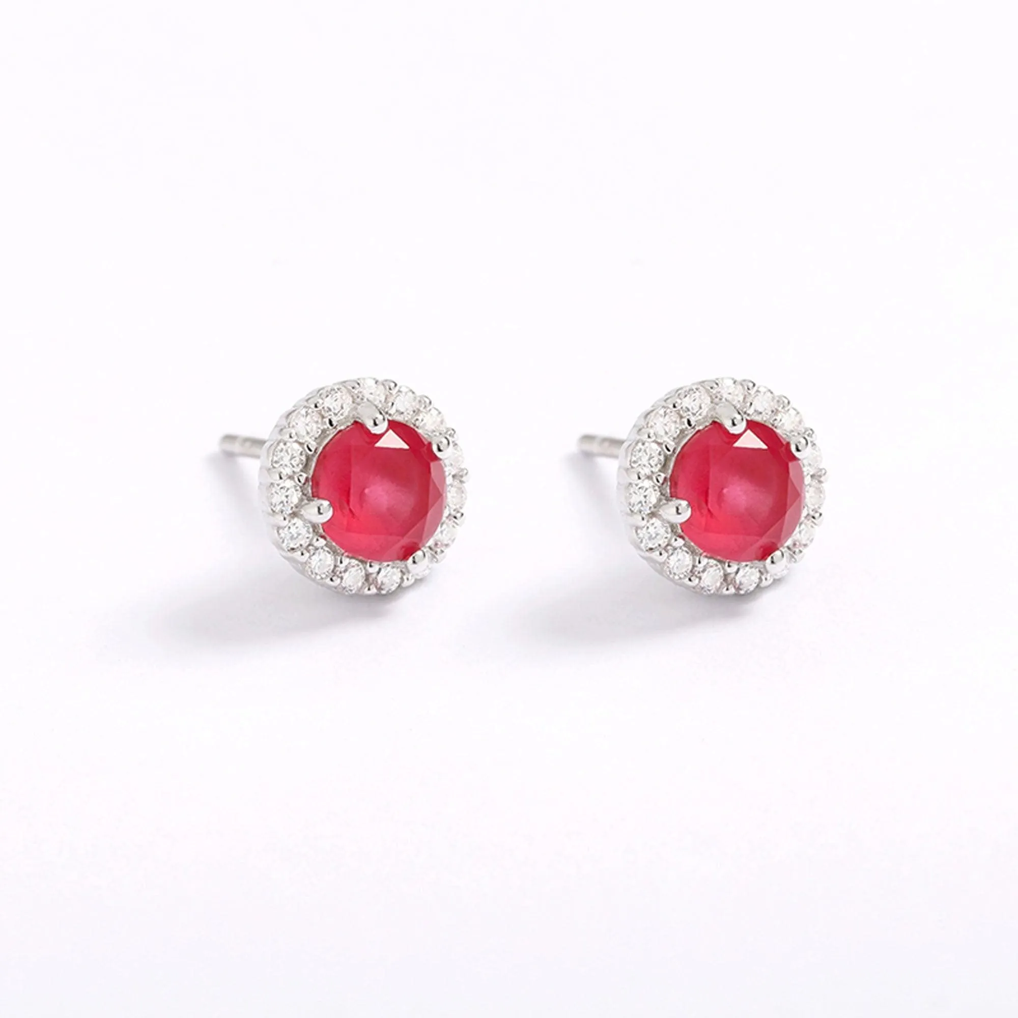 Ruby Earrings Halo Small