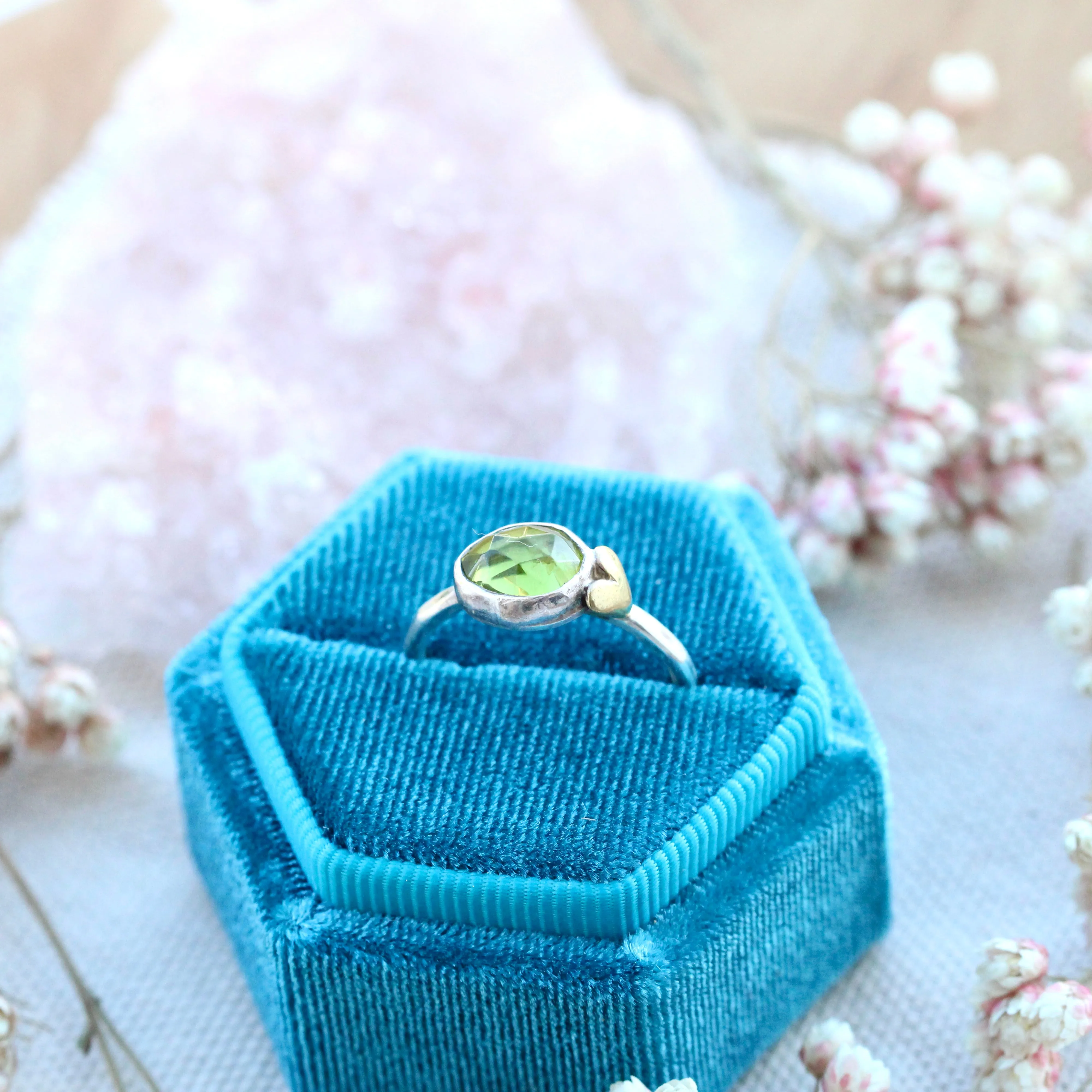 Sacred Love Peridot gemstone sterling silver ring