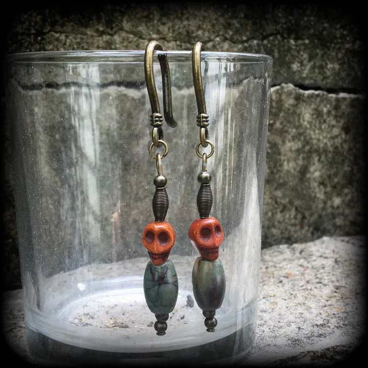 Skull earrings-Papa Legba earrings