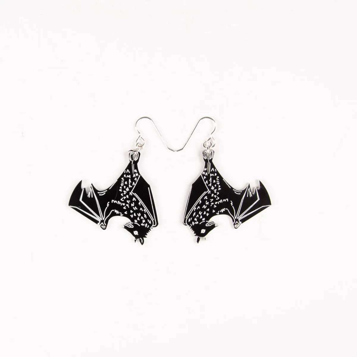 Small Black Bat Earrings