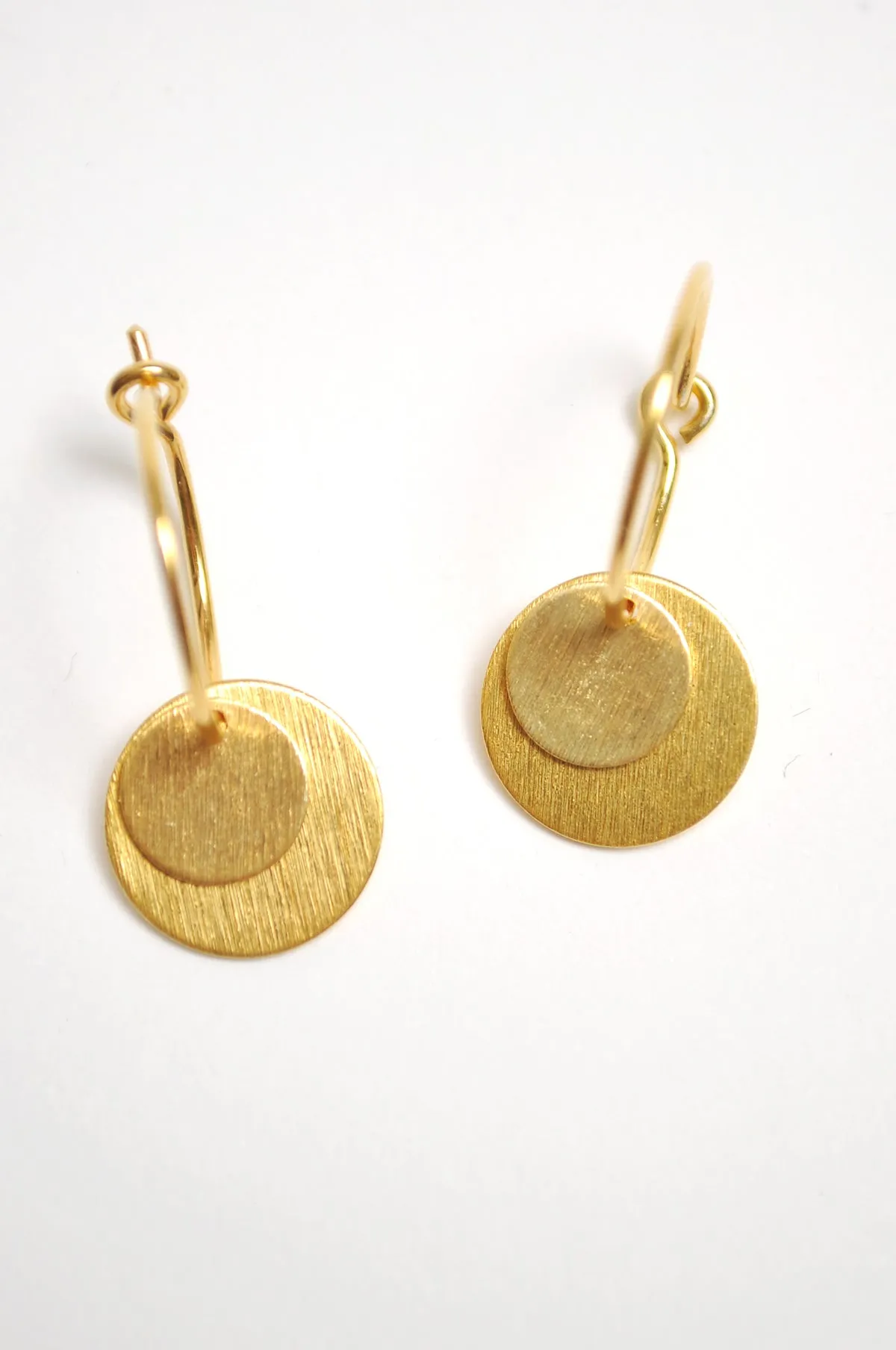 Small Coin Gold Earrings