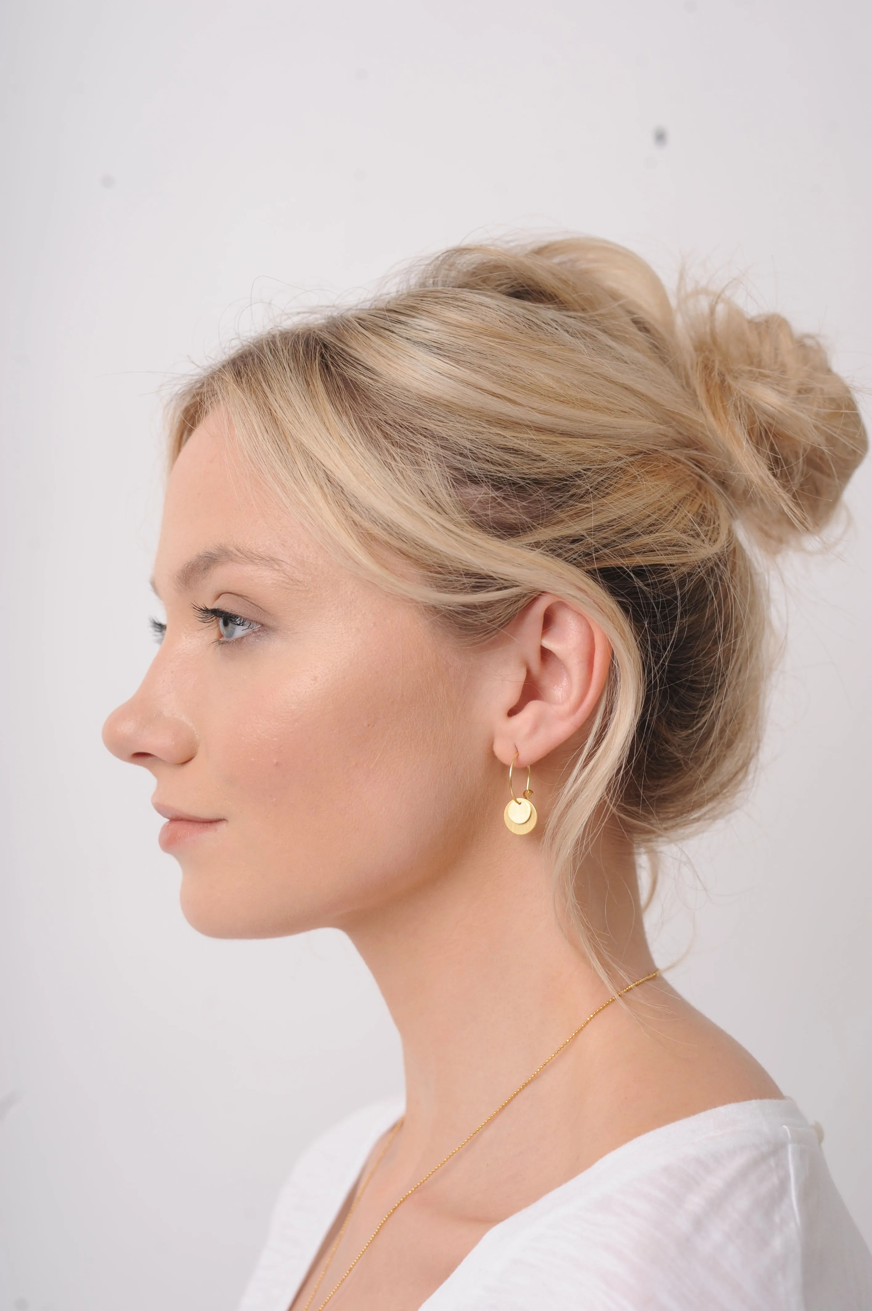 Small Coin Gold Earrings