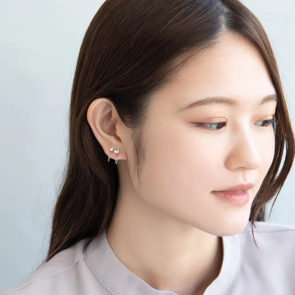 Small Crystal Invisible Clip On Earrings