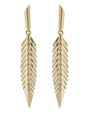 Small Feather Drop Earrings