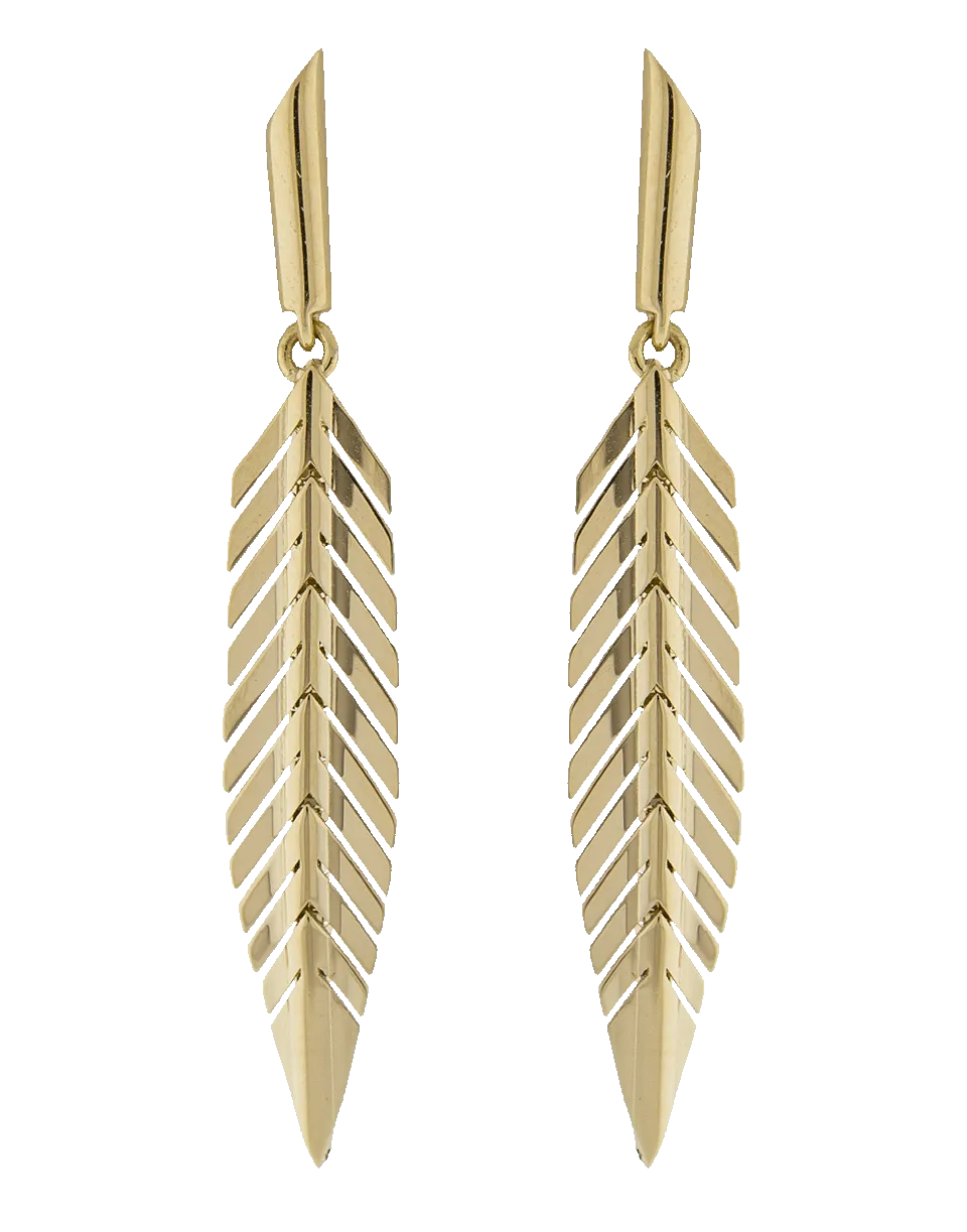 Small Feather Drop Earrings