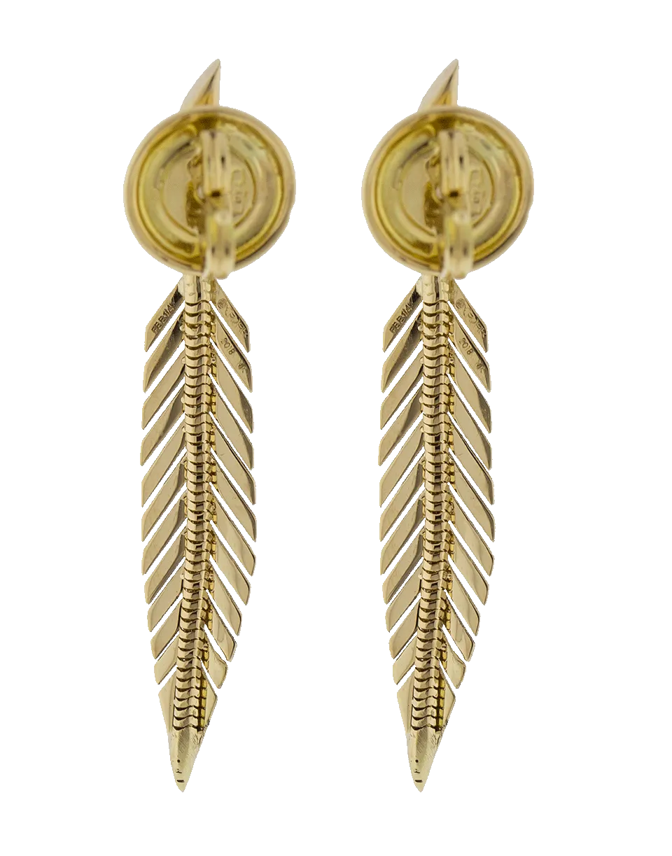 Small Feather Drop Earrings