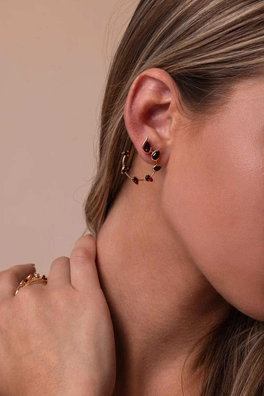 Small Garnet Flicker Earrings