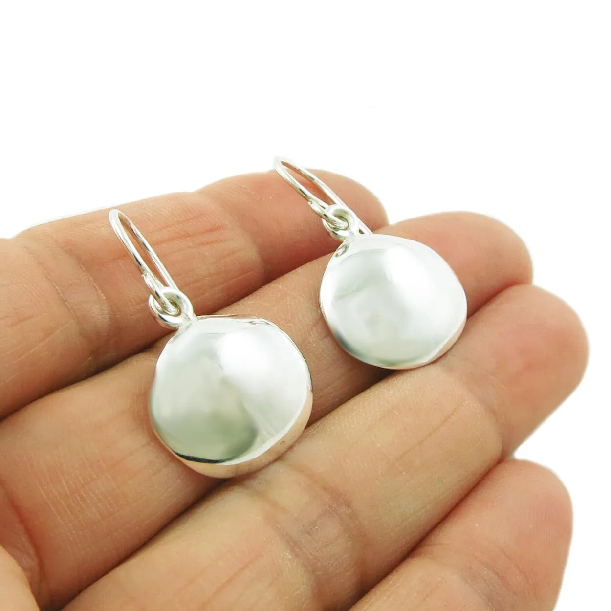 Small Handmade Sterling Silver Seashell Earrings