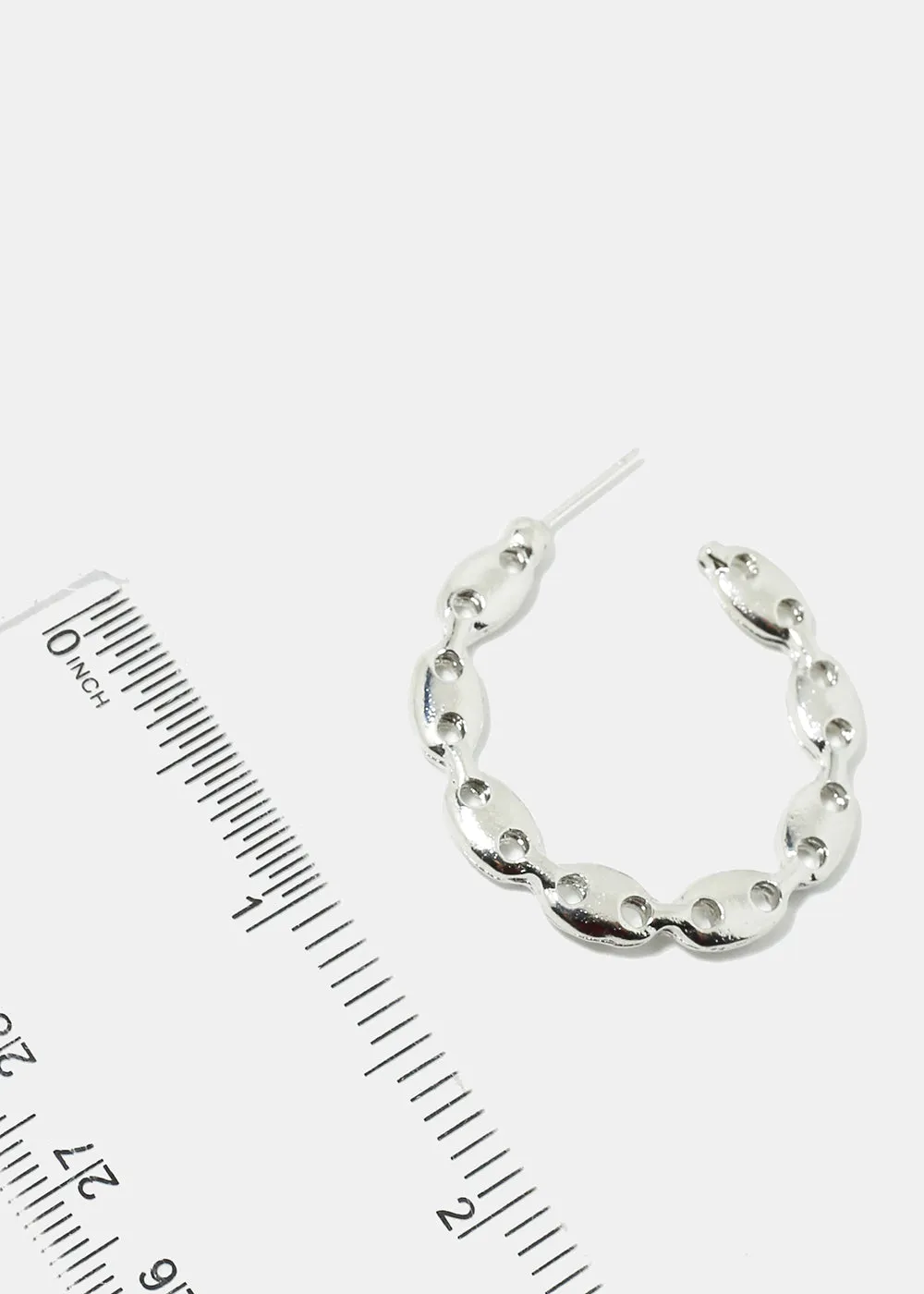 Small Linked Chain Hoop Earrings