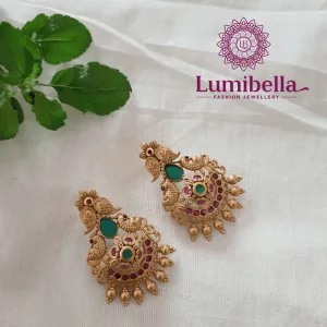 Small Peacock Earrings