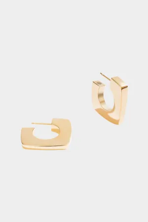 Small Quadro Earrings, Yellow Gold