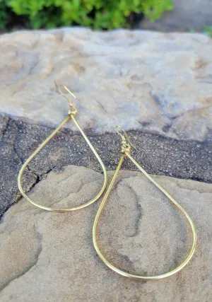 Small Teardrop Brass Earrings