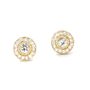 Small Vintage Diamond Stud Earrings