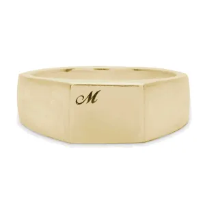 Solid Gold Square Personalised Initial Signet Ring