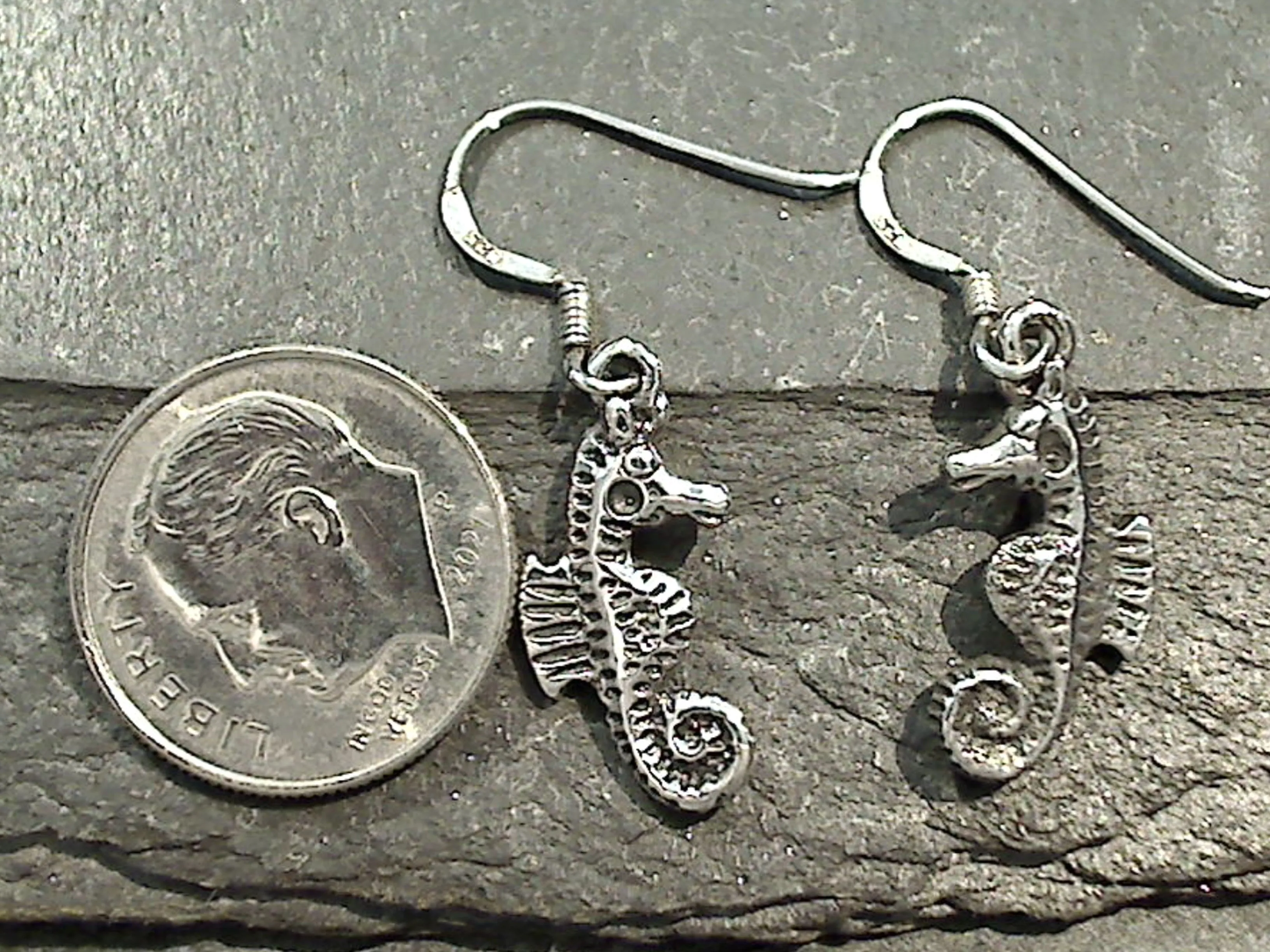 Sterling Silver Small Sea Horse Earrings