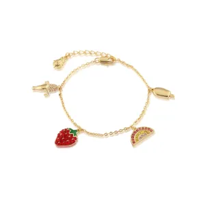 Streets Paddle Pop Gold Plated Stainless Steel Charm 16 3cm Bracelet