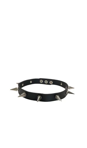 Thin Pleather Spike Choker