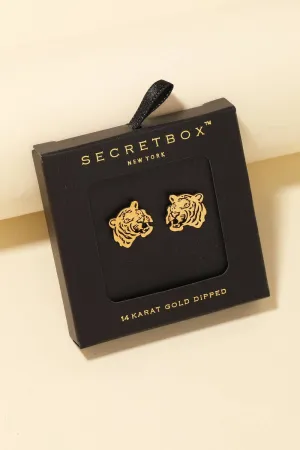 Tiger Head Stud Earrings