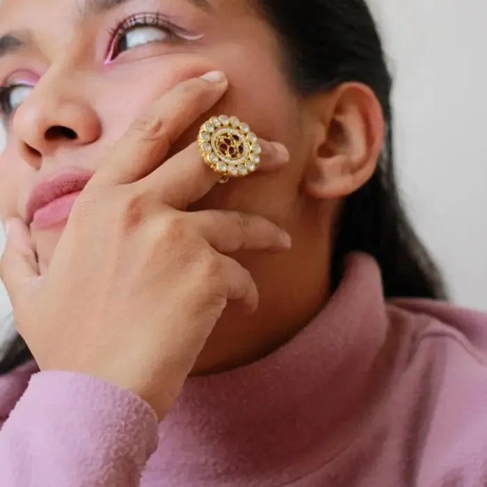 Timeless Gold Plated Silver Jadau Ring